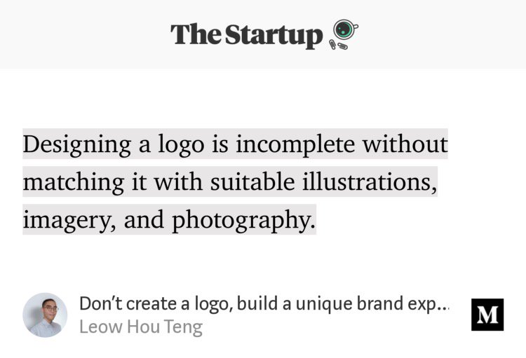 “Don’t create a logo, build a unique brand experience” by Leow Hou Teng medium.com/swlh/dont-crea…