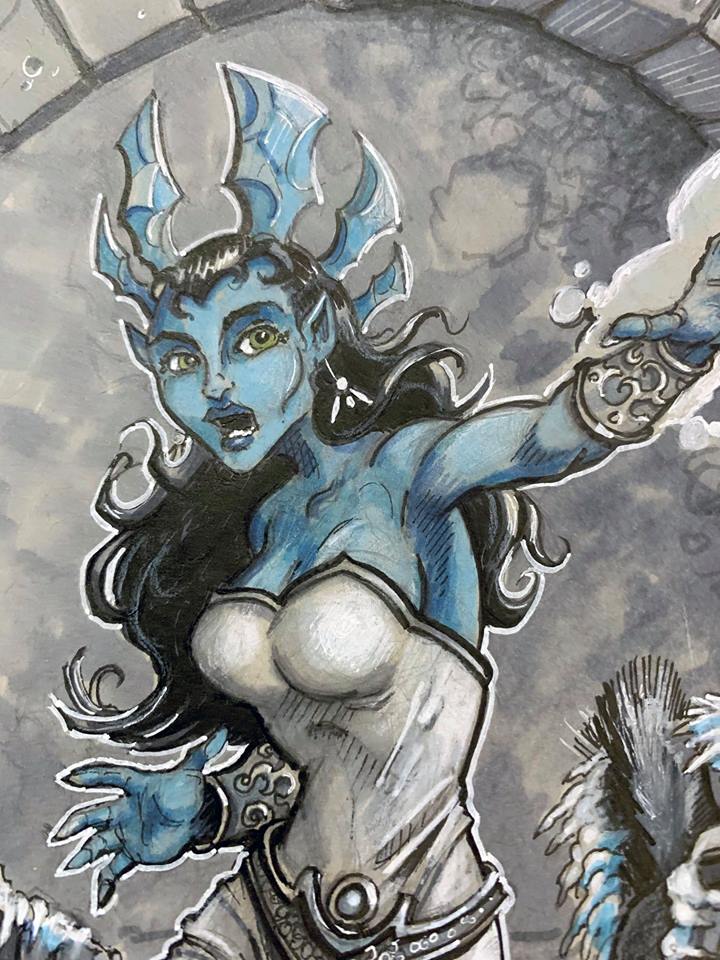 LLoTGame's tweet image. When under NightFalls’s dominion, Lady Frost transforms into a horrible version of herself where the ravage of centuries and evil deeds become overwhelmingly evident.

Young enchantress or ancient sorceress, an encounter with Lady Frost will never fill you with warmth. #LLoTGame