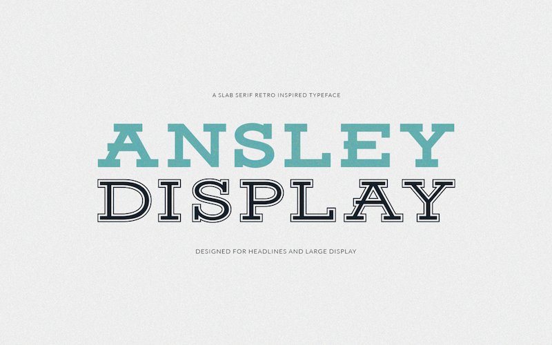 Markzware's tweet photo. #Free_Font: Download #Ansley #Display, by #Senior_Designer #Kady_Jesko @heykadyje, at @Behance. #Slab_serif #retro #typeface for #headlines and #large_display. #headline_font #display_font #display_typeface #headline_typeface https://t.co/OionkYCZ6t https://t.co/s65KITkffu