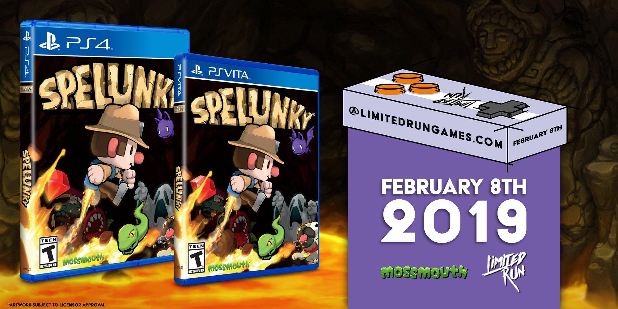 Limited Run Games on Twitter: happy to announce that we're bringing @mossmouth's Spelunky to physical format on PS4 Vita! Explore the take on monsters, and loot treasure when this