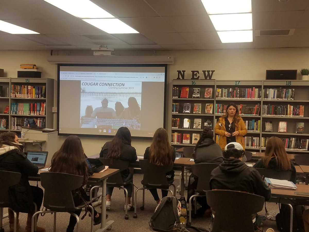 WAVEpact's tweet photo. Thank you @CSUSMCentral @CSUSMONSP for presenting to our @VHSPanthers Class of 2019. Empowering our Seniors to navigate through the admissions process,, orientation, assessment, and housing. @CSUSM @CsusmAlliance @VistaUnifiedSD @SupLinda @VUSDannegreen @DrSteitz #WAVEpact https://t.co/fY2pcLj6hV