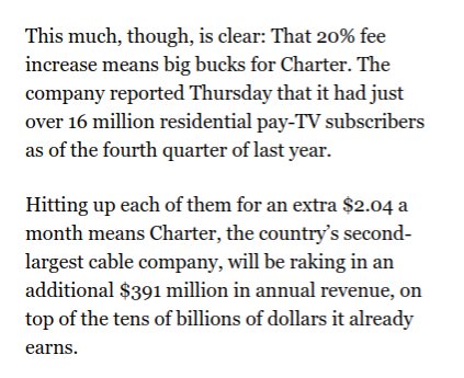 TVFreedomOrg's tweet image. .@GetSpectrum is planning a 20% fee hike for local channels as pay-TV customers dwindle latimes.com/business/lazar…