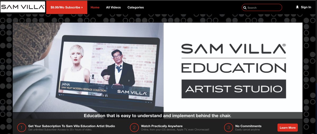 Are you looking for world-class #hairstyle and #haircare instructional content online? Then look NO further than the Sam Villa Education Channel (@SamVillaPro)! Get your subscription today for only $9.99/month at samvillahair.pivotshare.com!