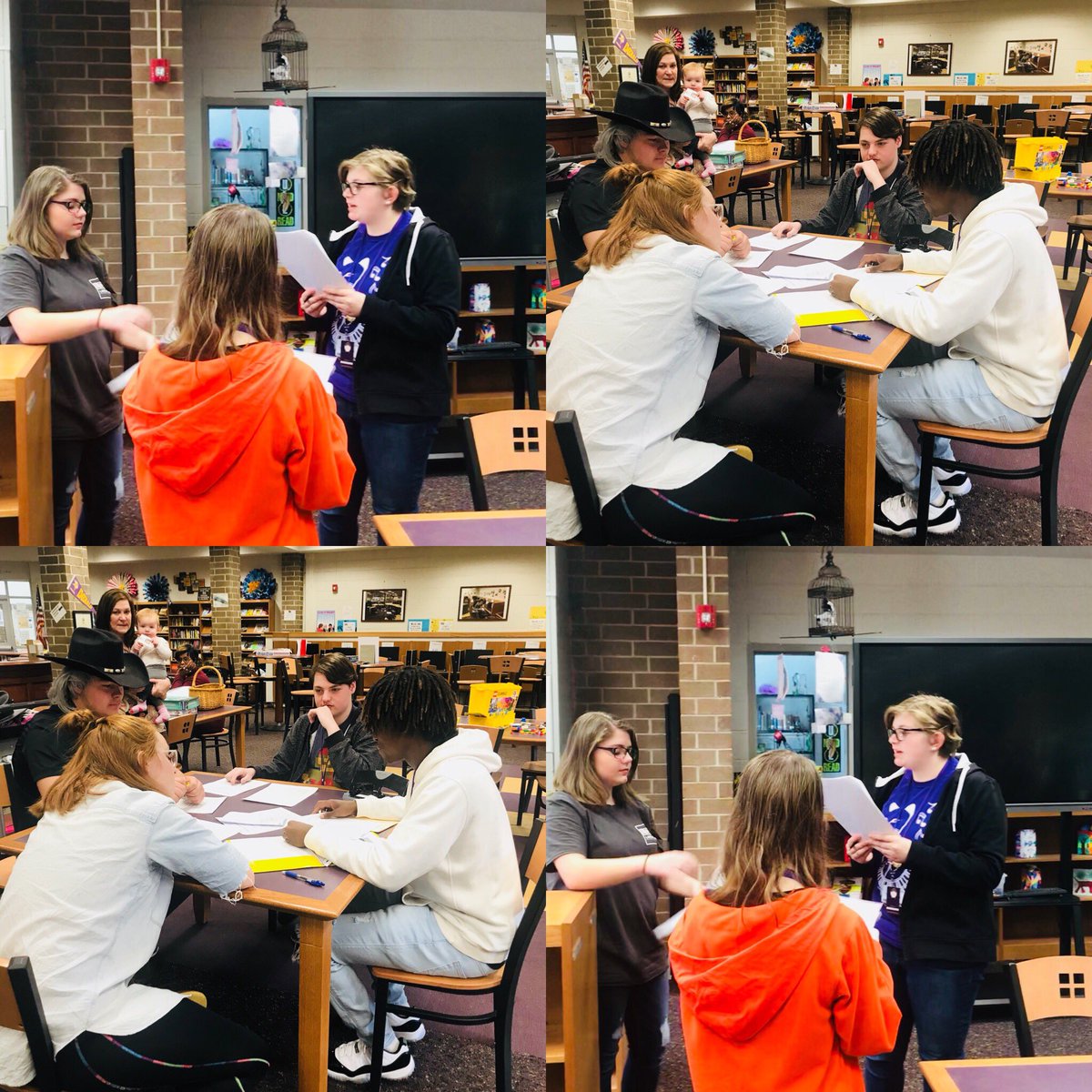 KeepingItKaycie's tweet photo. Students got advice from one of the best as they prepare for acting out scenes from The Crucible. Thank you Elyse South for sharing your expertise! @EmeraldGwd50 https://t.co/b3Vkhgdef9