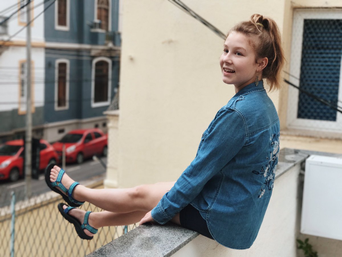 OUR students enjoy study breaks on IESP's rooftop pavilion.