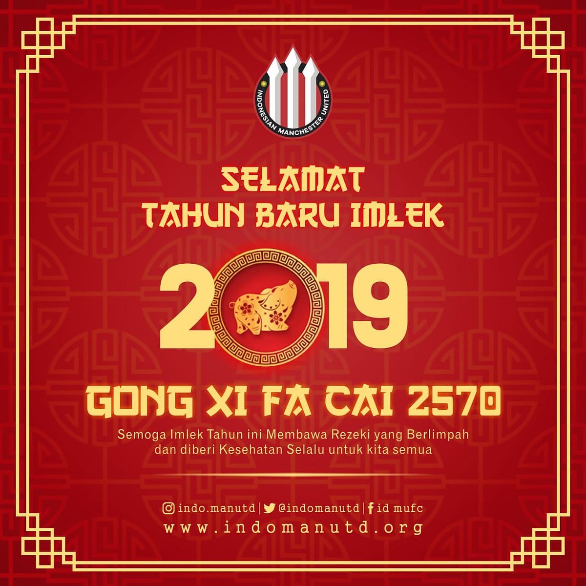 Selamat Tahun Baru Imlek 2019

Gong Xi Fa Cai 2570

 ➖➖➖➖➖➖➖➖➖➖➖➖➖➖

 #imlek #imlek2019 #tahunbaruimlek #gongxifacai #gongxifacai2019 #gongxifacai🐷 #indomanutdjogja #jogja #jogjakarta