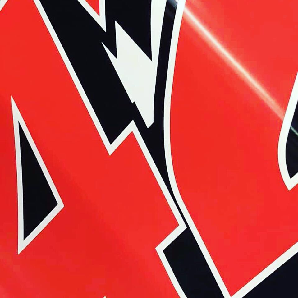 franklinsigns's tweet photo. Pretty cool to be able to wrap the #42 Xfinity car for Daytona. It’s a good looking car, with fluorescent red overlays. More pictures to come once the team announces it...

#wrap #surprise #havetowait #nascar #xfinity #design #graphics #itainteasy #loveourjob https://t.co/nM4c6m0EMs