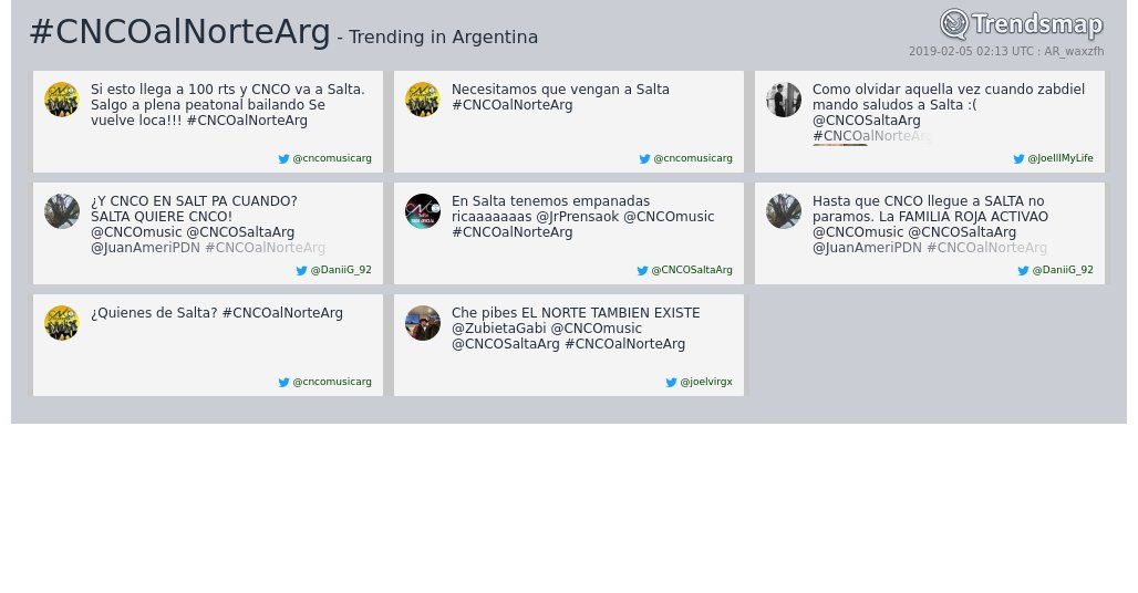 TrendsArgentina's tweet photo. #cncoalnortearg es ahora una tendencia en Argentina

https://t.co/6FvITDE3eQ https://t.co/biLKp1DzbR