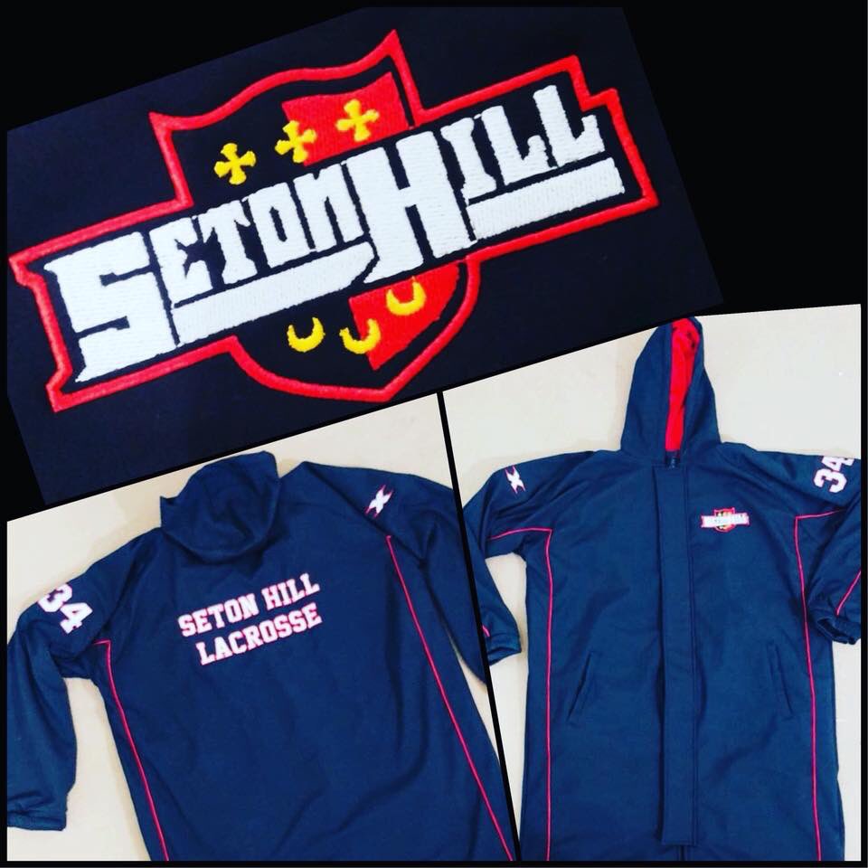 xtremethreads's tweet photo. New field jackets for ⁦@SetonHillLax⁩ !!! Making it in time to battle some cold weather !! Contact us anytime for free designs for your team uniforms or apparel!! #customizeyourteam https://t.co/C8DoyizHao