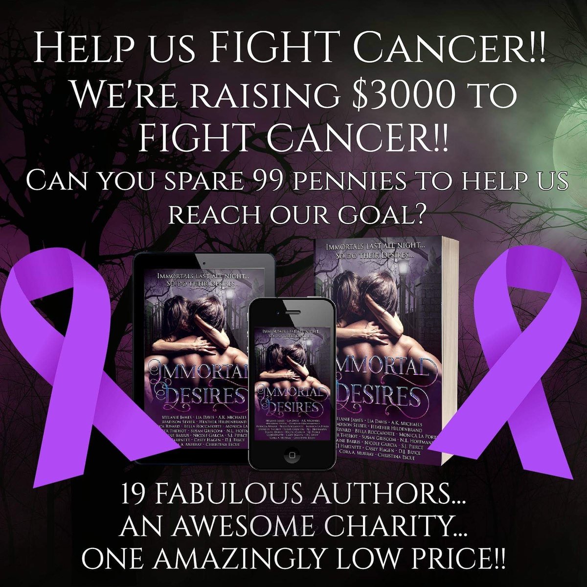 WMom1980's tweet photo. Can you spare 99 cents to fight cancer? #WorldCancerDay
19 FABULOUS AUTHORS...
AN AWESOME CHARITY...
ONE AMAZINGLY LOW PRICE!!
❤Pre-Order TODAY❤
https://t.co/xzQVbBcM2u
Immortal Desires Charity Box Set
#99cents #ID2019 #Goals
#ImmortalsDesires #Anthlogy #Vampires #Dragons https://t.co/ArmGbmndrq