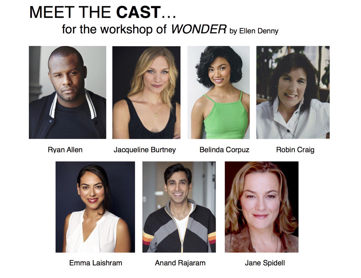 ANNOUNCING the amazing team of actors who will workshop 'Wonder' over the next six days!  #wondertheplay #cdncult #newplaydevelopment