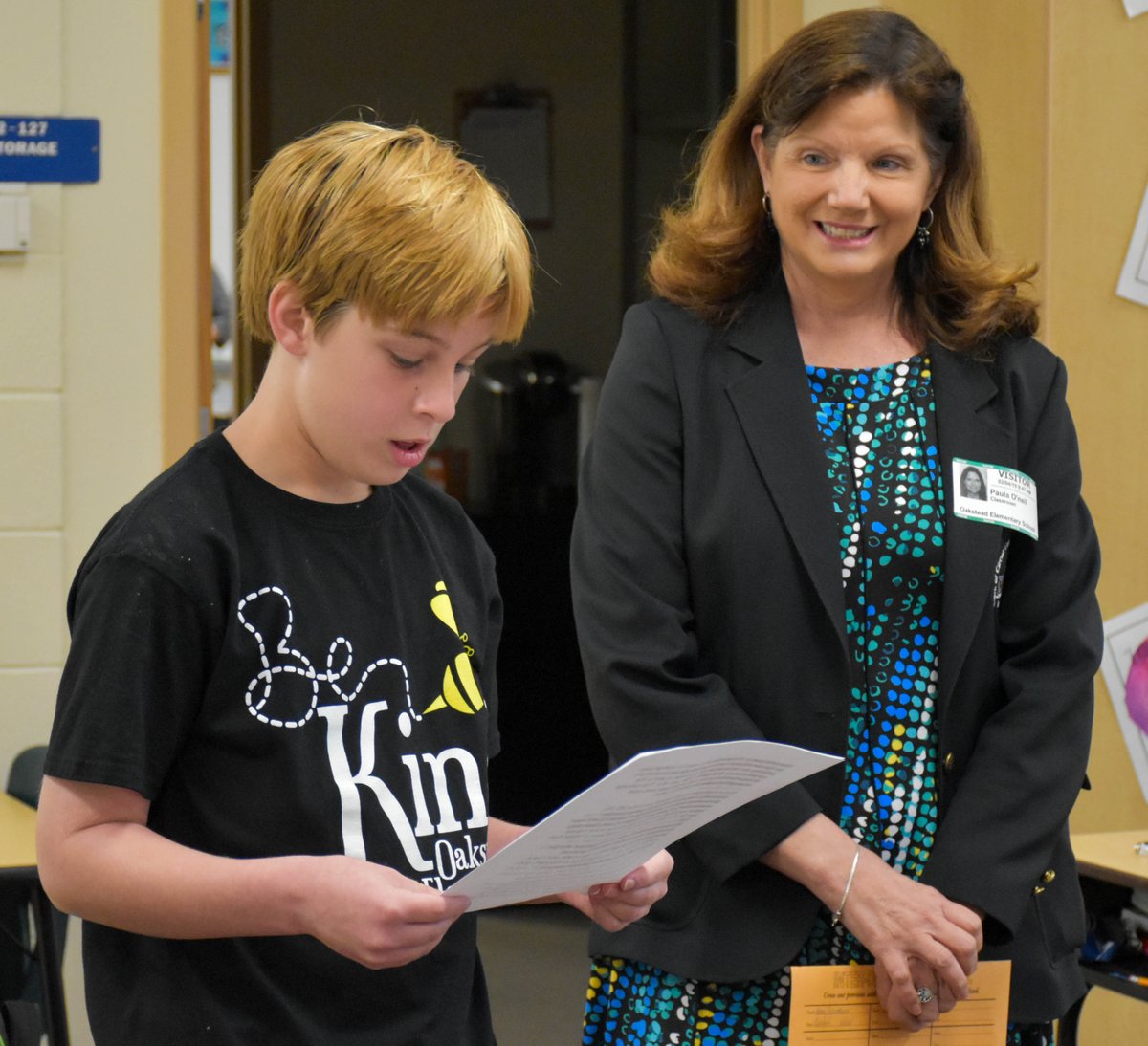 pascoclerk's tweet photo. Unable to make it to December's presentation to Board of @pascoschools, third-place finisher and @Oakstead_Otter Philip Fleming got a mini-ceremony w/classmates and @ClerkPaula Monday. Honorable mentions Della Krook and Ben Roorda had a moment, too.  https://t.co/LB0mHAS3jg https://t.co/H9WJzGc2vl