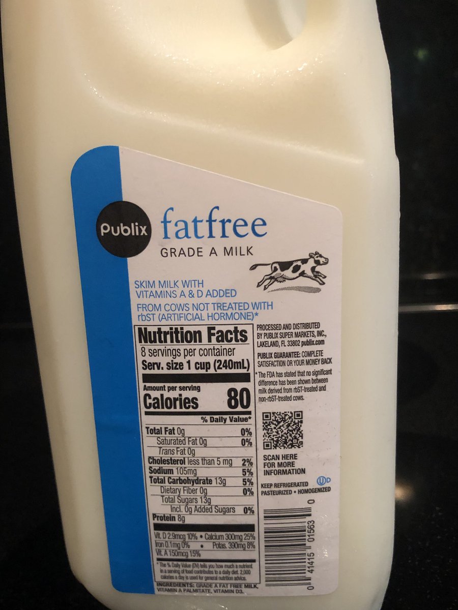 MoskowitzJordan's tweet photo. This milk was produced on a dairy farm. This milk was processed and consumed in Lakeland, FL located in the USA. Most milk is produced in  developed countries. Dairy farmers sold their products to Publix (a wholesaler), not directly to their consumers. @schweitzerAPHG https://t.co/I2UKXqg4CW