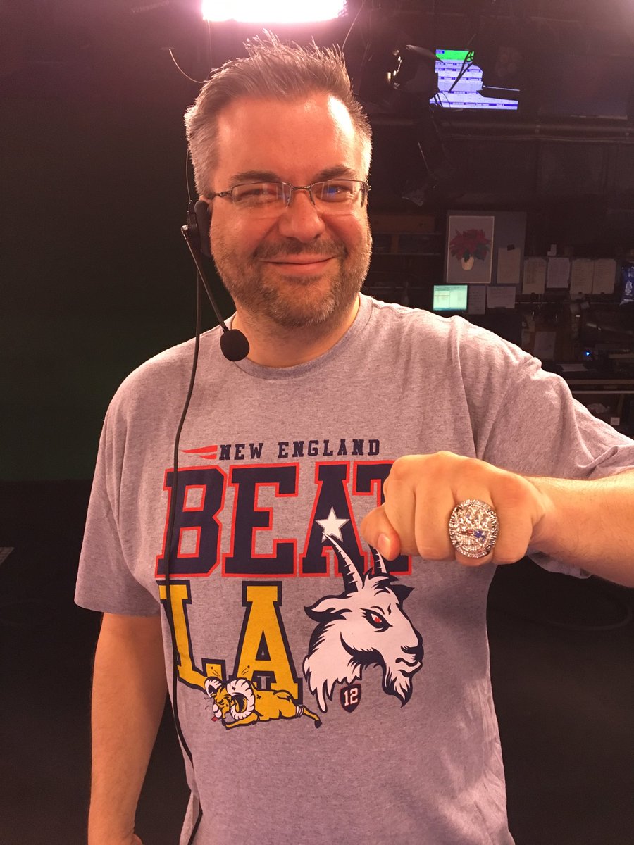 PaulaEbben's tweet photo. Our floor director ⁦@BrianDavid02134⁩ brought the #SuperBowl bling to the studio for @wbz news at 5! #TeamWBZ ⁦@LiamWBZ⁩ #wbz https://t.co/VreMo7GvJ4