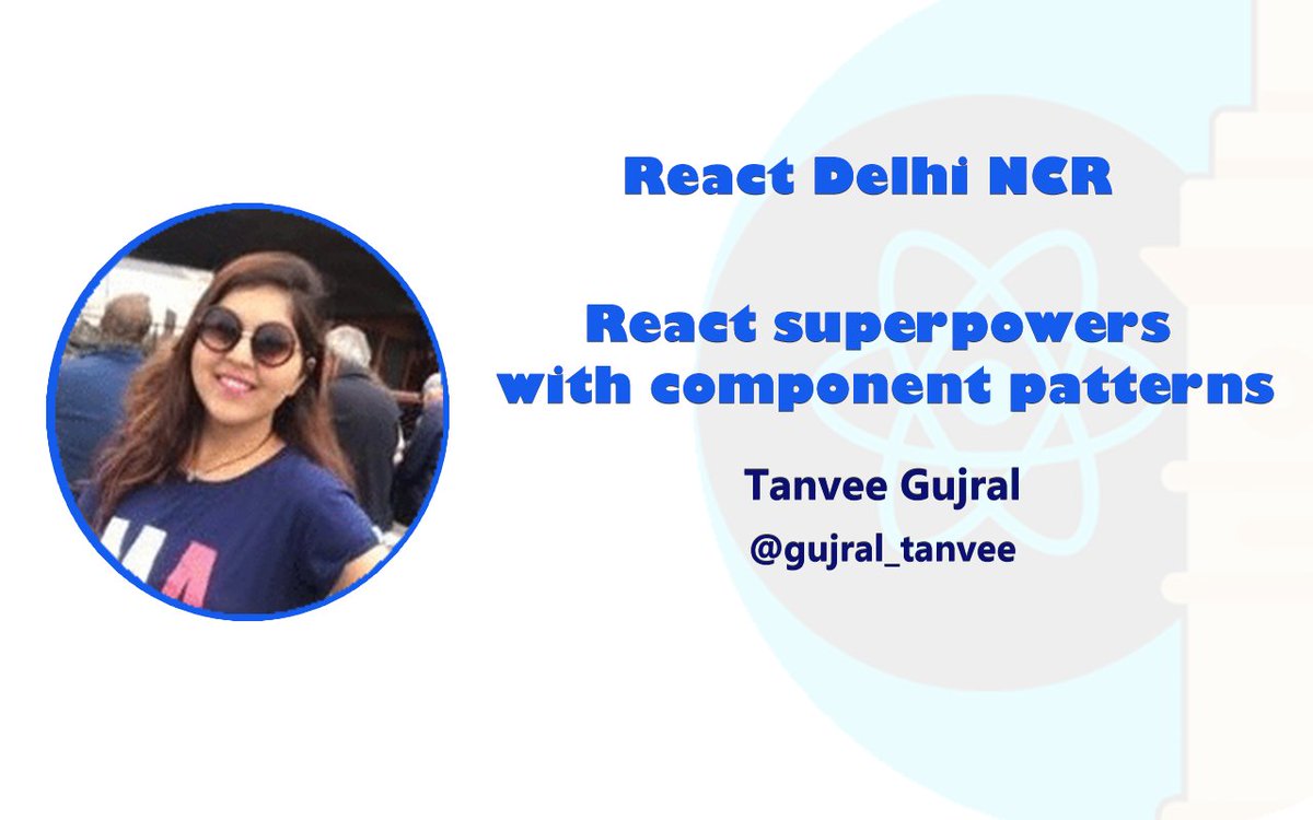 reactdelhincr's tweet image. Speaker alert 📢 @gujral_tanvee will be talking about React component patterns at our next meetup! Register here - meetup.com/React-Delhi-NC… #reactdelhincr #reactjs #reactjs_meetup