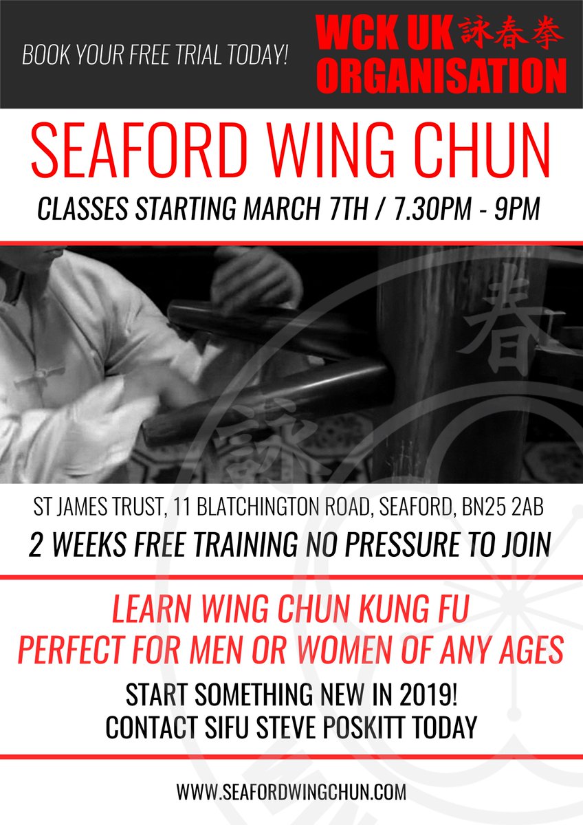 Proud to announce the opening of a new WCK UK club in Seaford, East Sussex.
Book your trial lesson now at seafordwingchun.com .

 #wckuk #wingchun #Seaford #classes #kungfu #selfdefence #brightonwingchun #seafordwingchun #sifusteveposkitt