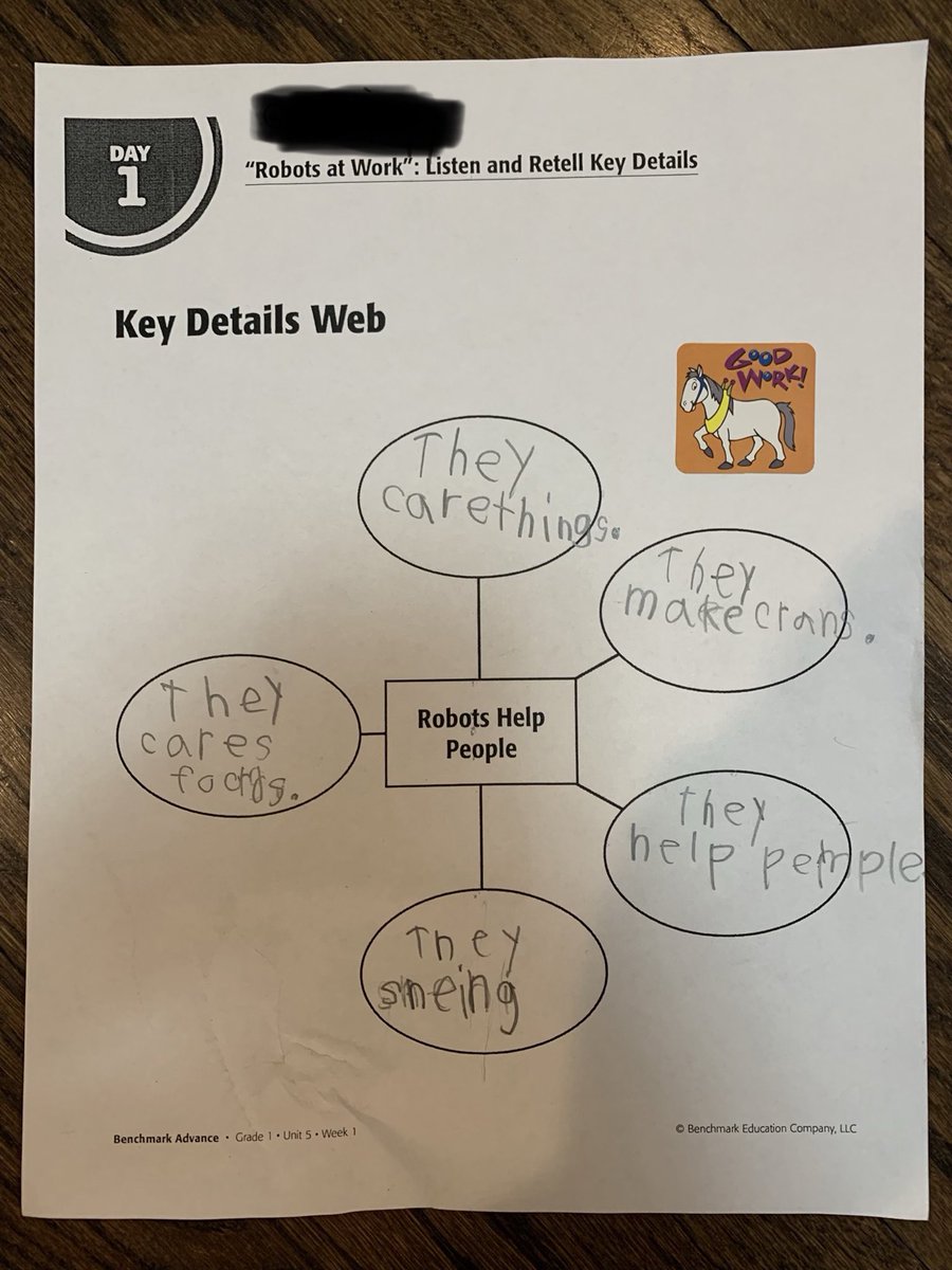 jeffpaul's tweet image. My 6yo&apos;s schoolwork has informed me that robots help people because &quot;They make crans.&quot; (translation: &quot;crayons&quot;) #TheMoreYouKnow #RobotFacts