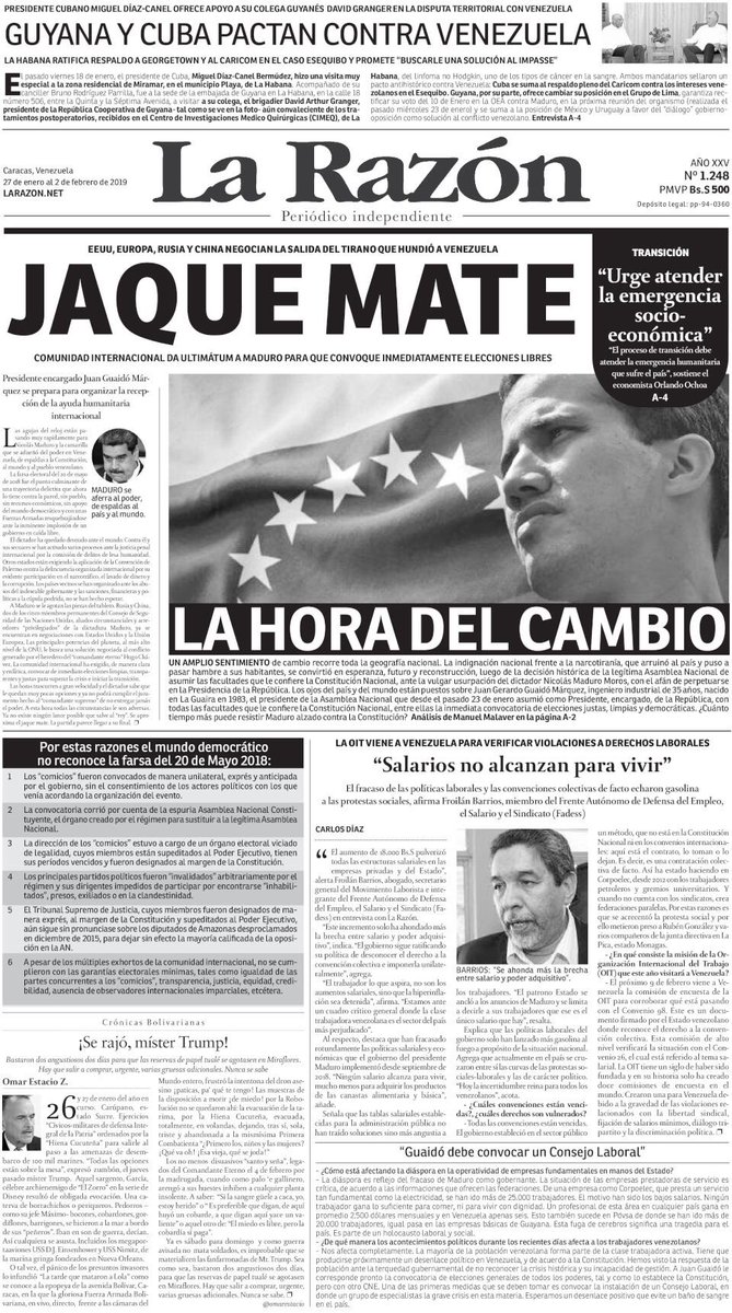 gpeltzer's tweet photo. La Razón de Caracas no tiene color, no saben titular, le falta diseño... pero le sobran agallas. https://t.co/HVs6BppKIY