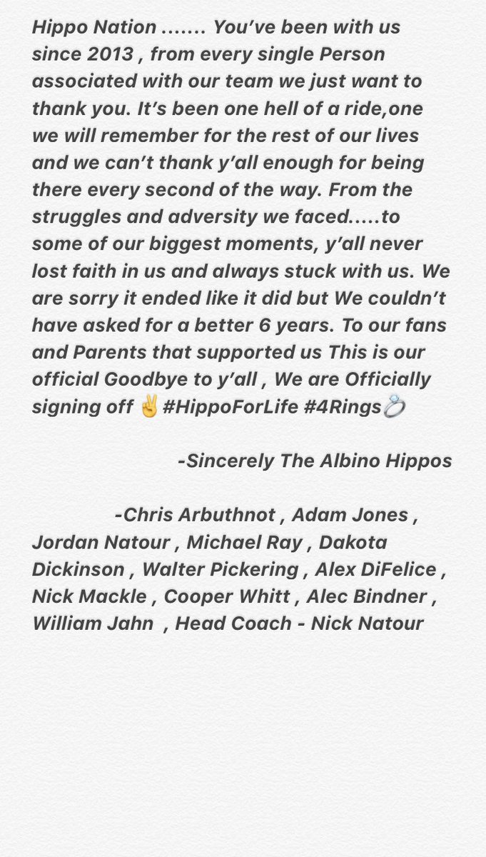 AlbinoHippos's tweet photo. It’s been Real Hippo Nation ✌️ https://t.co/8xz2lLWZJ3