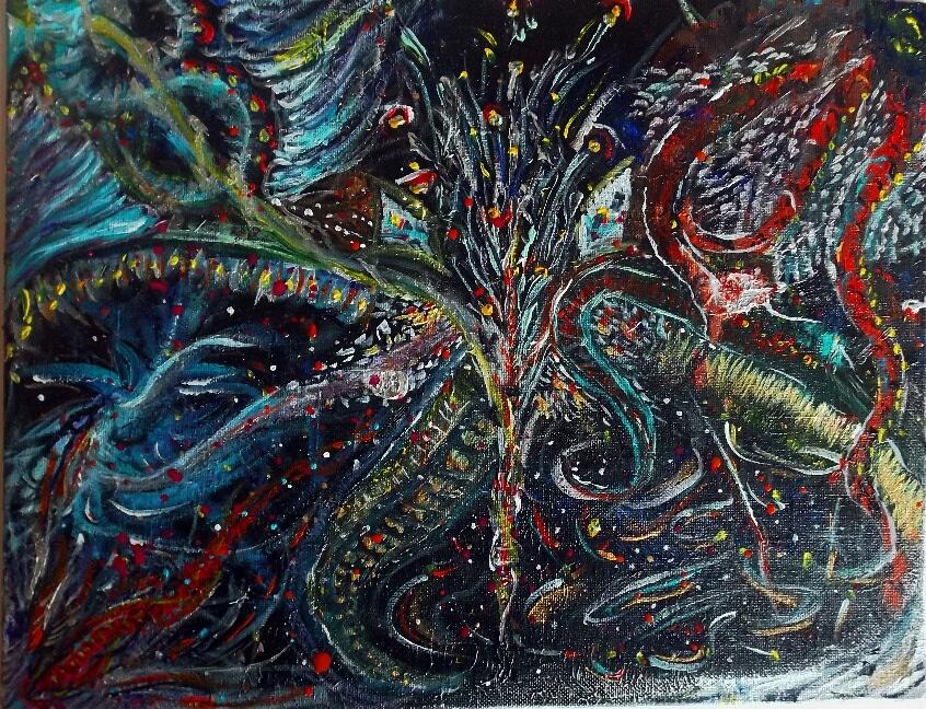 collect_anxious's tweet photo. First painting in months! What do you think it should be named? 

#painting #acrylicpainting #michigan #anxiouscollective https://t.co/tIGXmurfCI