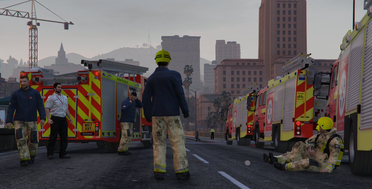 LondonRPCV's tweet photo. @WRPC_LFB Responded to a High Rise Office fire today on Power Street, Bromley. It was declared a Major incident and required 10 Pumps and various specialist units. @LRPC_LAS HART assisted on scene. Firefighters now taking a hard earned rest from a fierce fire. https://t.co/iTLBF2NjEW