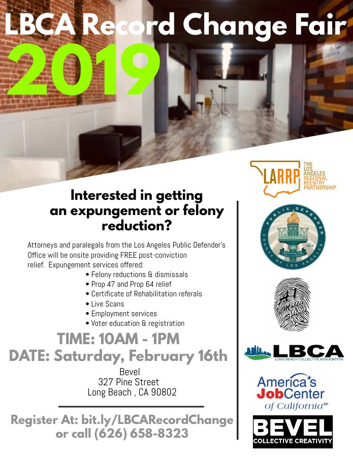 LAReentry's tweet photo. Change your record, #ChangeYourLife at the next record change fair in the City of Long Beach!
Register and repost today!
#LAReentry
#Breaking4800
#TimeDone
#HalfBy2030
#Prop47
#Prop64
#CityByTheSea
#RePost https://t.co/7STWFN7s8w