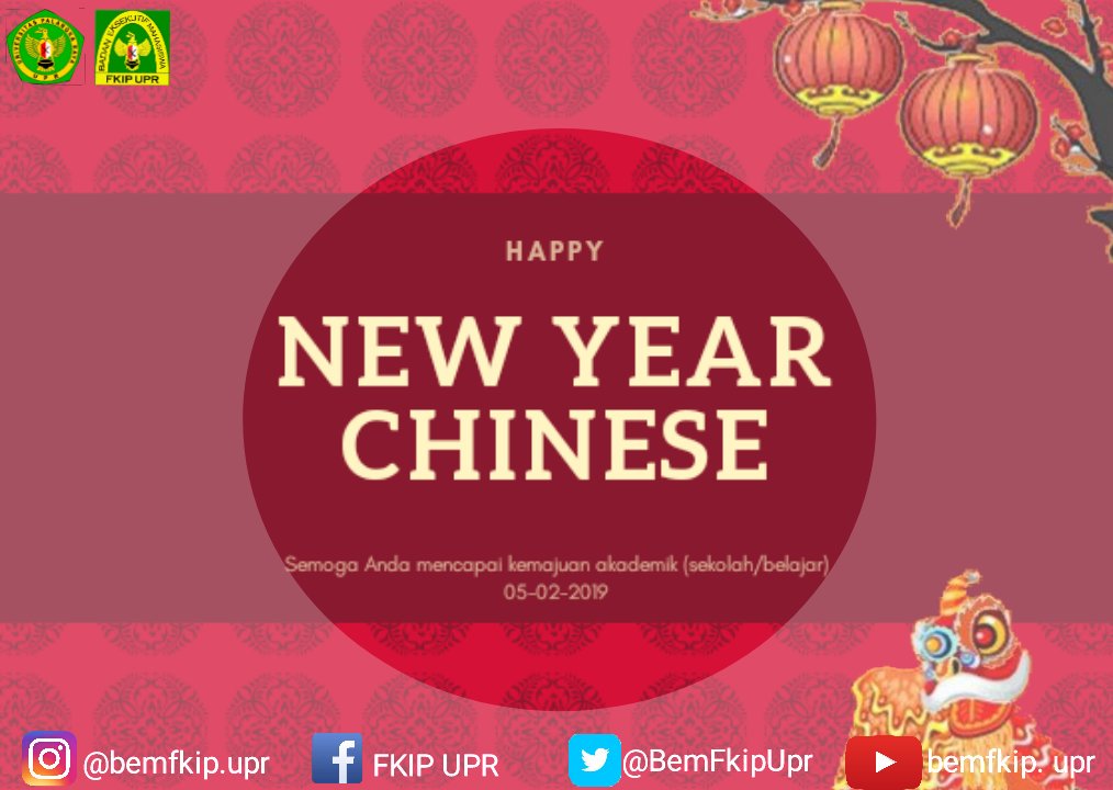 BemFkipUpr's tweet photo. Selamat Tahun Baru Imlek 2019 dan semoga hidup kita terbebas dari keraguan dan ketakutan, digantikan oleh keberanian dan kebahagiaan
#Imlek https://t.co/Ez5AgOcynF