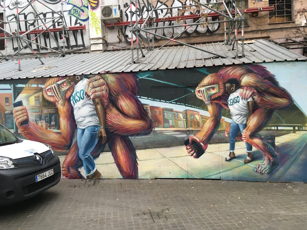 BienCuadrado's tweet photo. #juanJo and #Rubicon1 #streetart #mural at #ArnauGallery https://t.co/BZkfnACxSr