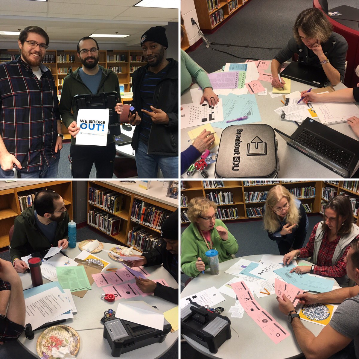 LibraryMvhs's tweet photo. We used the #breakout format to instruct on the #guidedinquirydesign framework. #collaborate #gamify #mvhslearns #mvhsreads #fcpslibchat @FCPS_LIS @FCPSR3 @quest4inquiry @CraigPerrier @FCPS_ISD @MVMAJORS https://t.co/tWmg7uTmIo