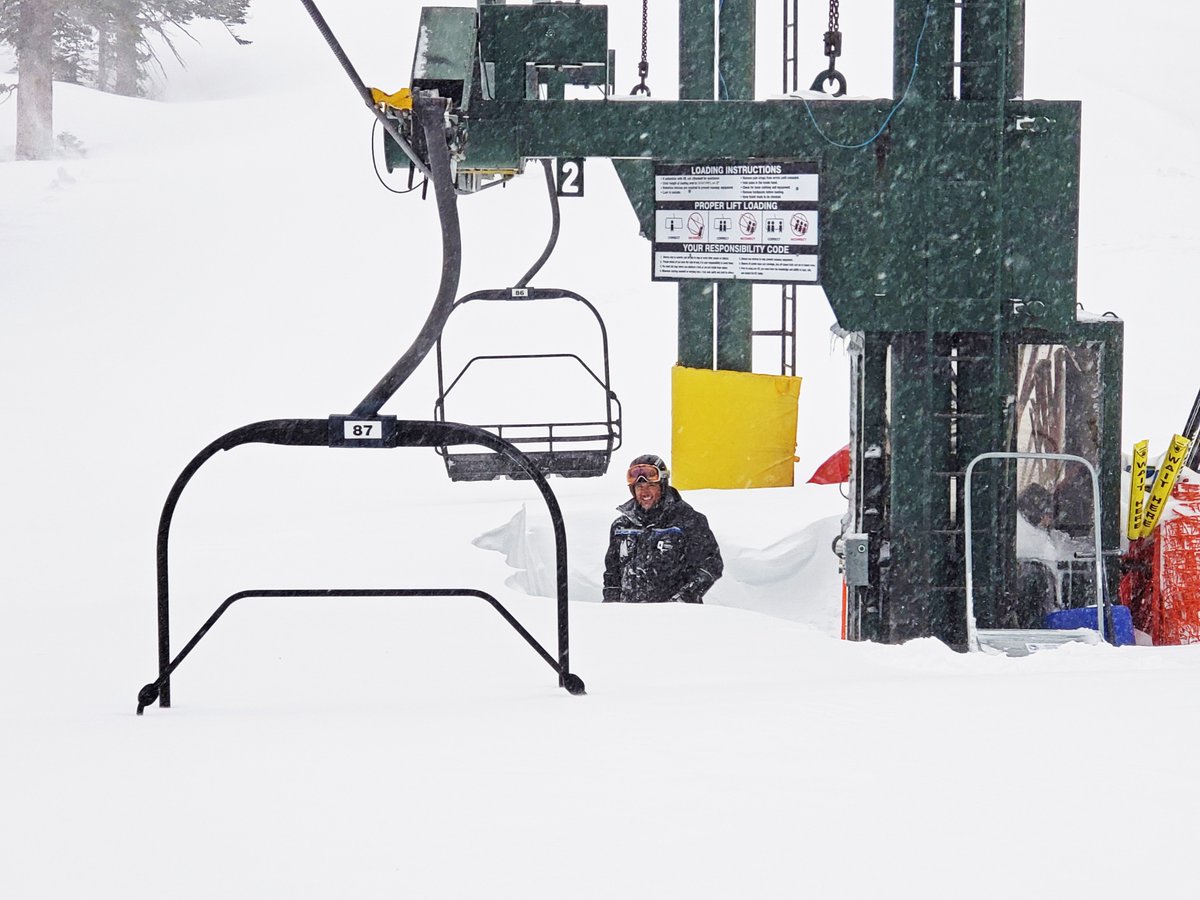 KirkwoodMTN's tweet image. Over 5 FEET of snow in the last 7 days #KirkwoodDeep! The storm cycle we are in is BIG, mountain crews have been working around the clock digging out lifts and base areas | 📷: 2.4.19
Please make sure to check mountain and road conditions before traveling tomorrow.