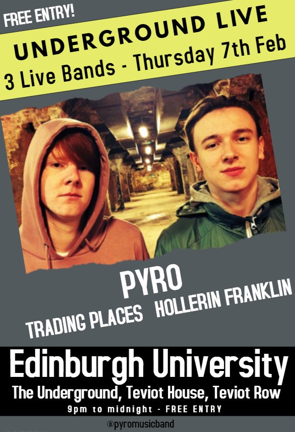 This Thursday, Edinburgh University, FREE ENTRY, come on........ #HWFG, #freeentry #livemusic #edinburgh #edinburghmusic #edinburghgig #edinburghuniversity #NoPyroNoParty