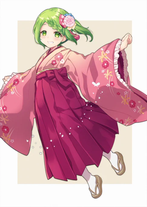 晴れ着花咲ちゃんやっと描けました。お祝いしたいこといっぱい...!
#森中びじゅつかん 