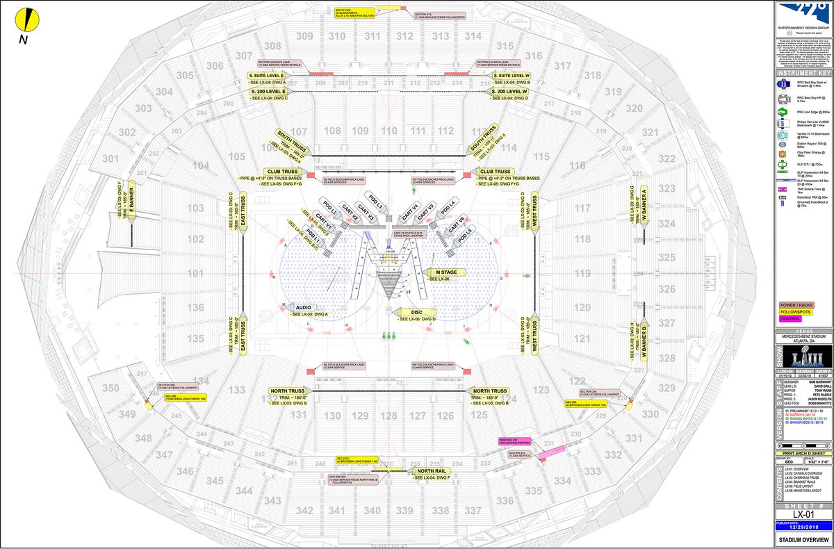 livedesignmag's tweet photo. Bob Barnhart is no stranger to the Super Bowl & has lit numerous Halftime Shows. Check out his #lightplots for last night's show featuring Maroon 5 as well as Travis Scott and Big Boi! https://t.co/tFhc02tfZO https://t.co/cjTaheSosq
