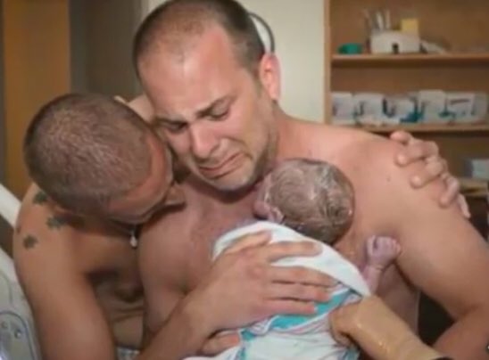 teganjamesart's tweet photo. Thanks for following @teganjamesart  —> @MattStout07 
This is ‘LoveWins’, a painting I did based off a photo by Lindsay Foster, of two dads meeting their newborn son for the first time.
#teganjamesart #LoveWins https://t.co/Ll9YsdJ8KV