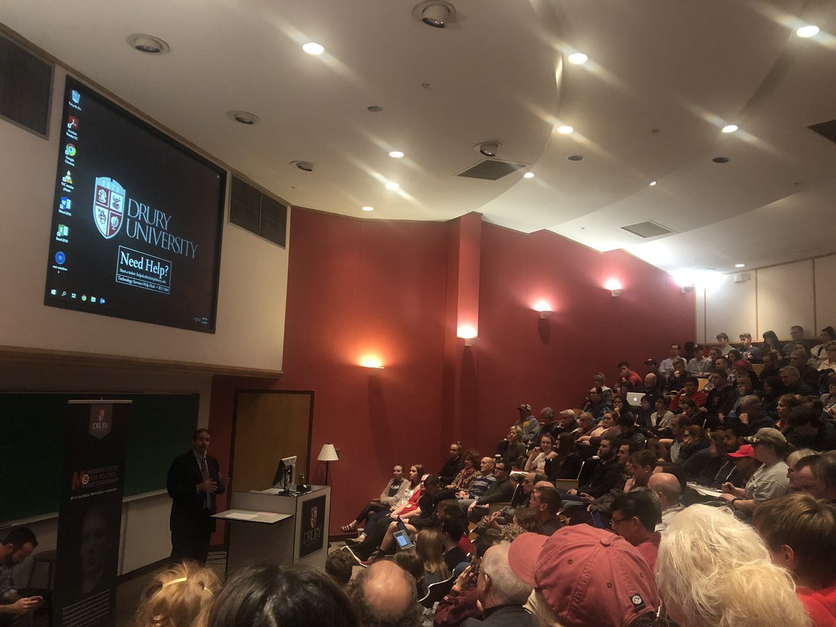 CosetteSpencer's tweet photo. The Drury Univesity Meador Center for Politics and Citizenship welcomes guest speaker and former US ambassador of Israel, @DanielBShapiro, to the floor of Lay Hall Auditorium this evening for a conversation on US-Israeli relations. #MeadorSpeaker https://t.co/hX7Z9ZmMGD