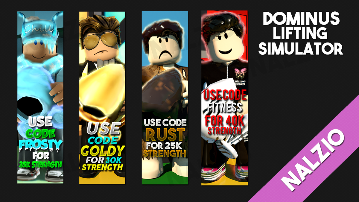 Nalzio On Twitter 4 Ads For Dominus Lifting Simulator By Xuethedev Roblox Robloxdev Robloxgfx Robloxart