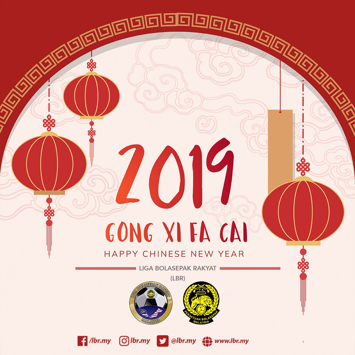 GONG XI FA CAI 2019

LBR wishing you good fortune on the Chinese New Year. Hope the days ahead are filled with immense joy and prosperity. Happy Chinese New Year.
#ligabolasepakrakyat
#lbrmy
#LigaRakyatLigaAnda