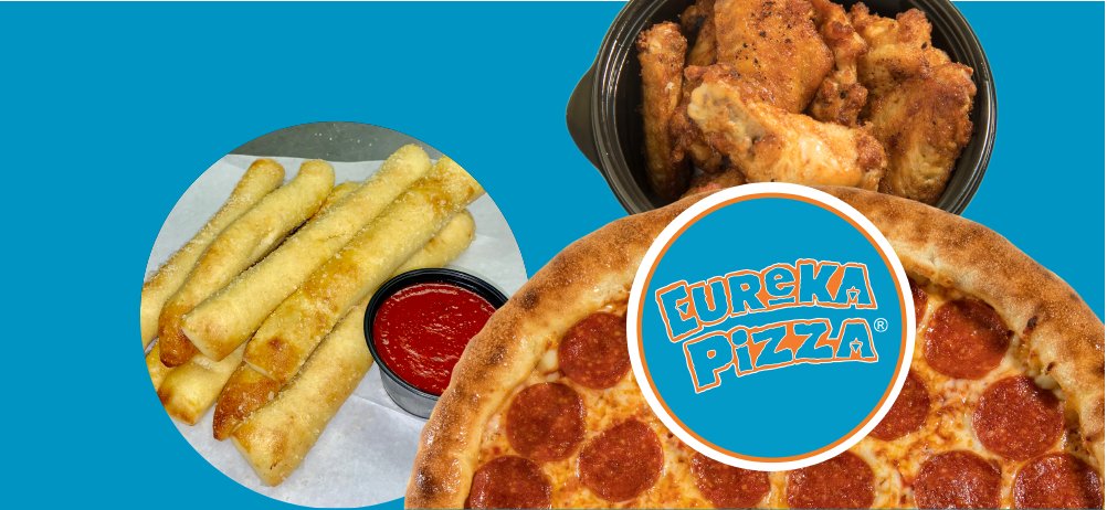 Get a large three topping pizza for just $7.99 at Eureka Pizza! Order online!