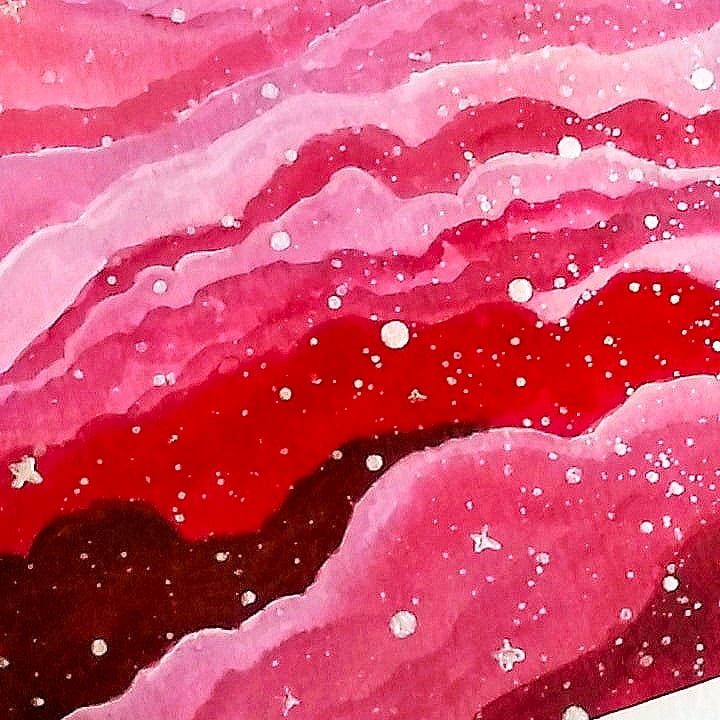 naddieey's tweet photo. @ARTOMovement @twt_seni @BalaiSeniNegara 

A thread; my painting around 2018 until now. 🤗☘️

1. "Fall for you." 

Direct painting while listening to 'Can't help falling in love' cover by Kina Grannis. 

-A synesthesia art.

Wet on wet on watercolor paper.
#watercolorpainting https://t.co/wjQPU4kGwl