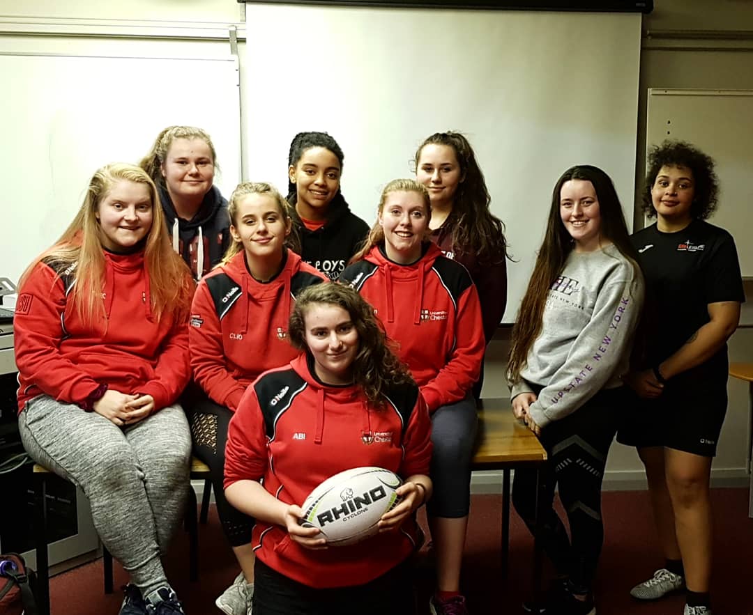 Meet the committee for 2019/20! 

Club Captain: Clio
Vice Club Captain: Hannah 
Team Captain: Abi
Vice Team Captain: Molly
Social Secs: Sam and Lucie
Comms: Theo
Charity: Eve
Sports Activator: Chyna

#MyChesterStory #meetthecommittee #womeninsport #womensrugbyunion