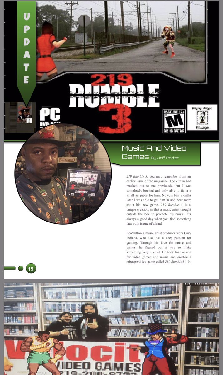 LeanMalenko's tweet image. @LeanMalenko made it in this months issue of The Indie Gamer Magazine to talk about his #mixtape #videogame 219Rumble3 the only one oof its kind! That’s #blackhistory #fax #salute