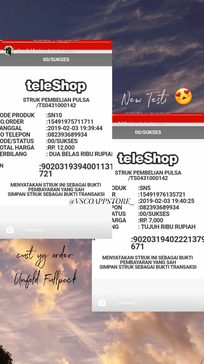 vscoappstore's tweet photo. Testi cust yg order unfold fullpack. 😍
Tersedia untuk Ios &amp; Andro

Minat?
DM/ Wa aja langsung 😉
#jualapkikasimurah #appbestseller #appfullpack #unfoldfullpack #unfoldios #unfoldabdroid https://t.co/CdG3m6eBcQ