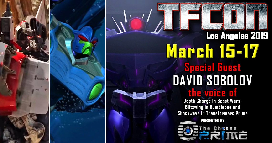 tfconofficial's tweet image. David Sobolov @volobos the voice of #Blitzwing in #BumblebeeMovie, #DepthCharge in #BeastWars and #Shockwave in #TransformersPrime will be joining #TFconLA 2019.
David will be signing on the Saturday and is presented by @chosenprime
Tickets available at tfcon.com/tickets