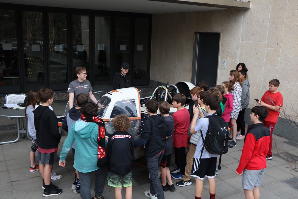 UT_LHR's tweet photo. Had a great time @ Edison Lecture Series last Friday. We got to show middle/high school students how we apply engineering concepts to real life with our solar vehicle. If you missed out, plan to attend Explore UT on March 2! ( https://t.co/rMaGPT5hzd ) https://t.co/Lg0Jnm9436