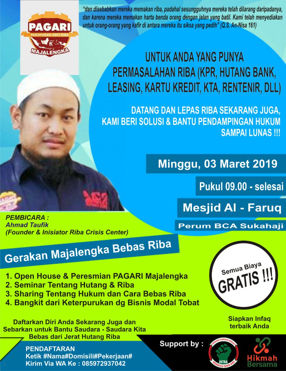 febriandf's tweet photo. Majalengka dan sekitarnya mau bebas riba? Yuk hantam riba rame2
#2ndHITRIBA
#BiarRibaRaib
#bisatanpariba https://t.co/LlapNIcCf2