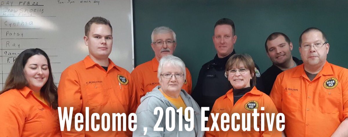 MiramichiGSAR's tweet photo. We’d like to thank our 2018 exec for a job well done &amp; welcome our 2019 exec: 
🔸 President Jerry McKenna🔸 VP Don Brown🔸 Secretary Catherine Callaghan🔸 Treasurer Forrest Robichaud 🔸 Training Eric Gillis 🔸 Logistics Cynthia Best🔸Fundraising Amy McKenna #miramichi https://t.co/UHMa0rH6j7