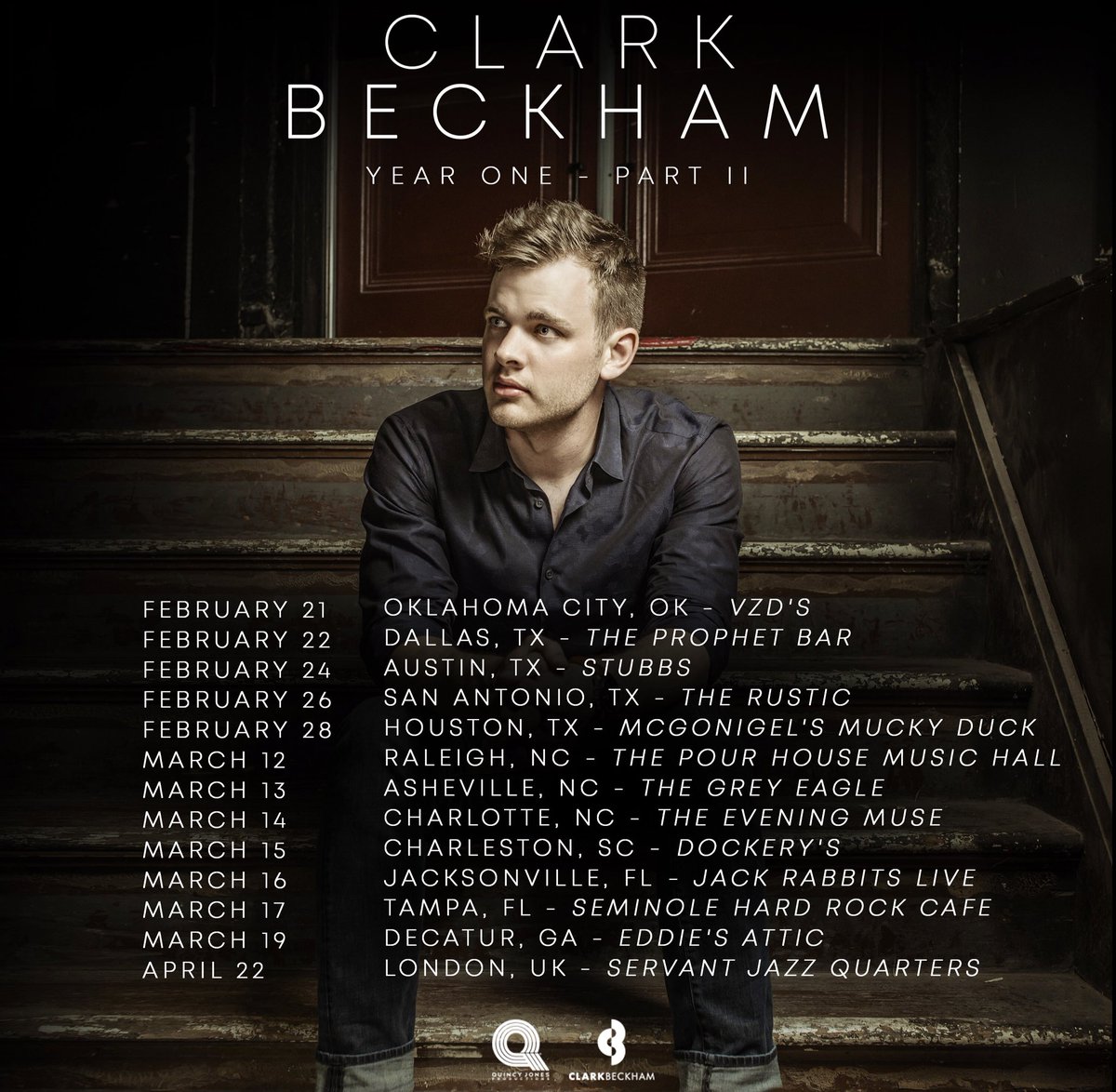 ClarkBeckham's tweet photo. New dates added! Ticket link in bio. #YearOneTour https://t.co/cPA9N6srIU