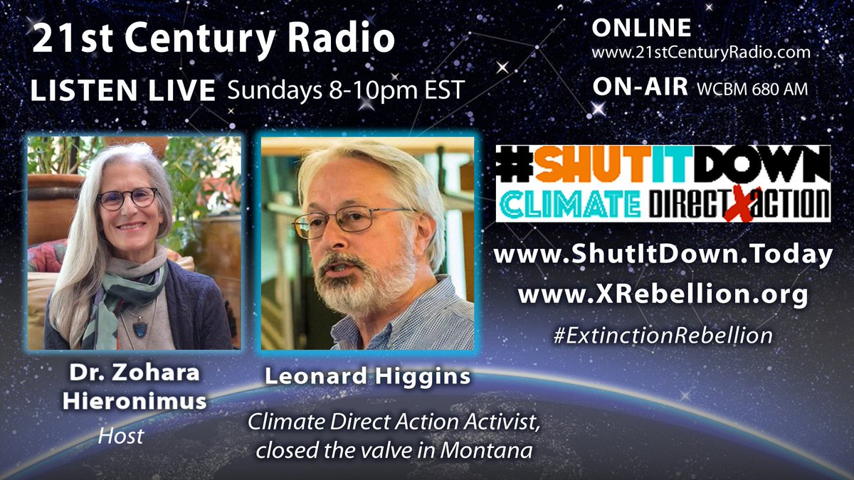 Listen on YouTube youtu.be/SxjQRcwBTzk  @Leonard_Higgins, Climate Direct Action Activist #ValveTurner joined Dr. Zohara Hieronimus — Find out about #ExtinctionRebellion ShutItDown.today @ClimateDA