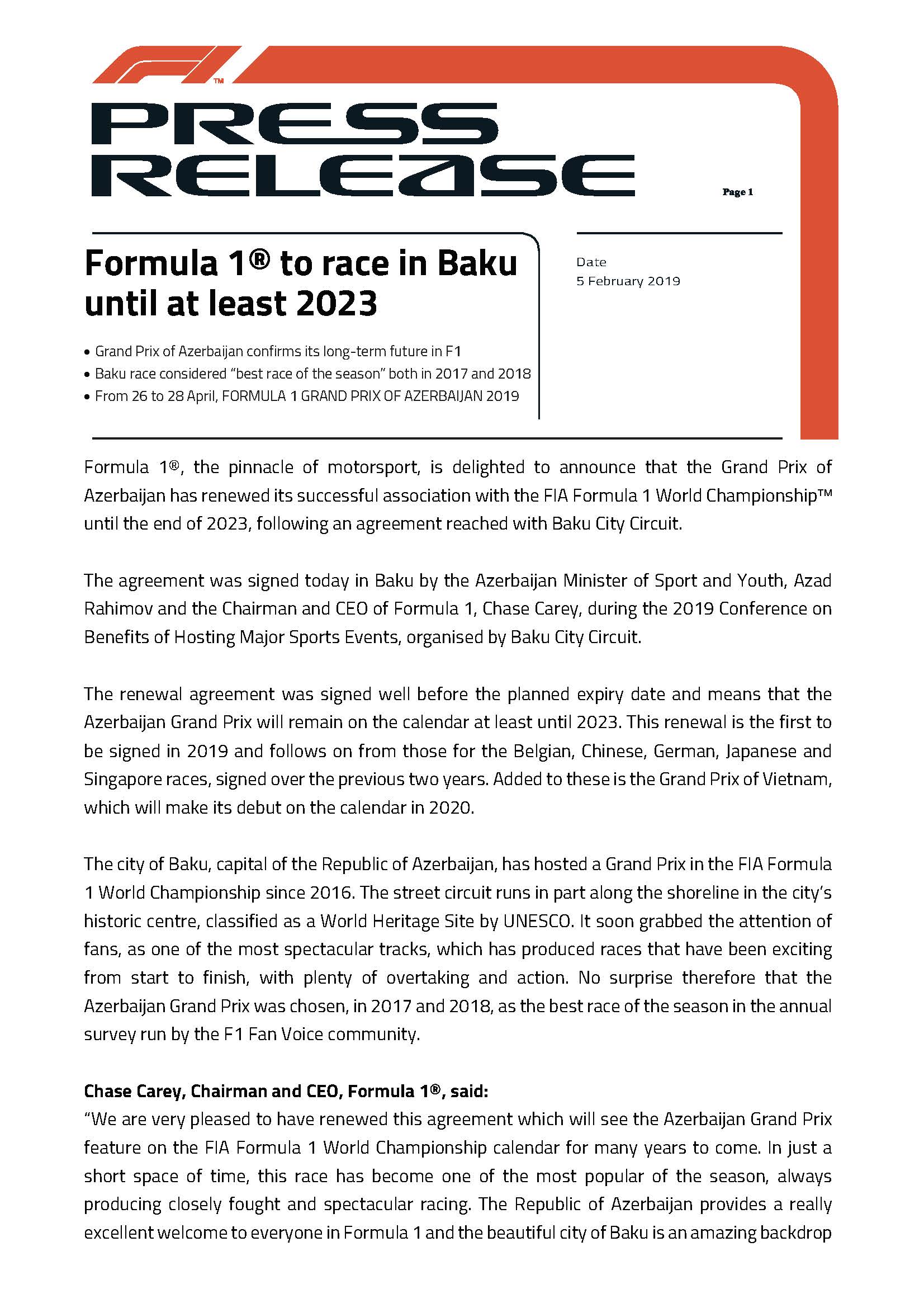 Chase Calendar 2023 F1 Media On Twitter: "Formula 1® To Race In Baku Until At Least 2023 #F1  #Azerbaijangp #Baku Https://T.co/Goc9G8Bdvj" / Twitter