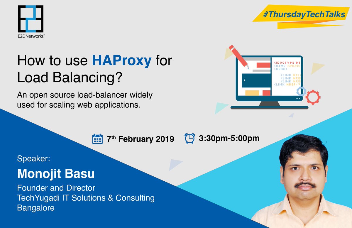 e2enetworks's tweet photo. HAProxy is the load balancer for some of the biggest web applications. Why not learn better about it?

#HAProxy #Webinar #ThursdayTechTalks @e2enetworks #Loadbalancer

Register for the free webinar: https://t.co/Oo9B9idcf0 https://t.co/dkasK5e9Hj